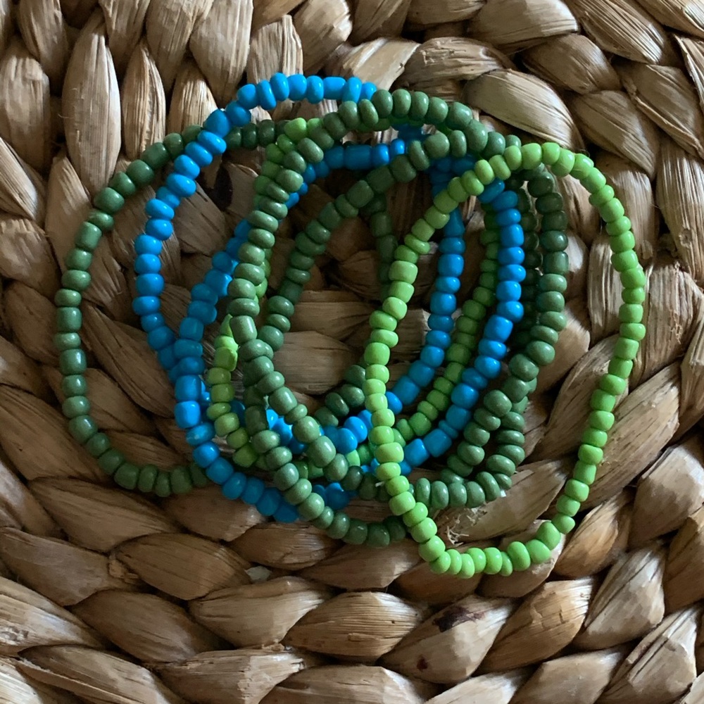 Multiple Green & Blue Bracelets